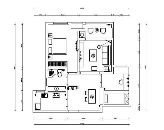 合肥温馨舒适简约住宅室内设计CAD施工图（有效果图）