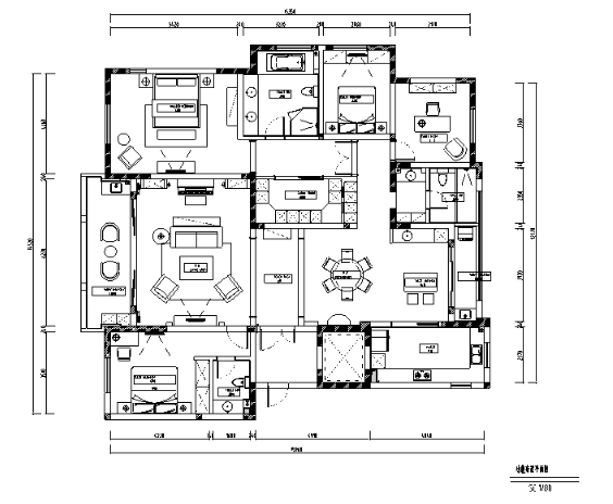 简约优雅美式风格风格样板间设计施工图（附效果图）