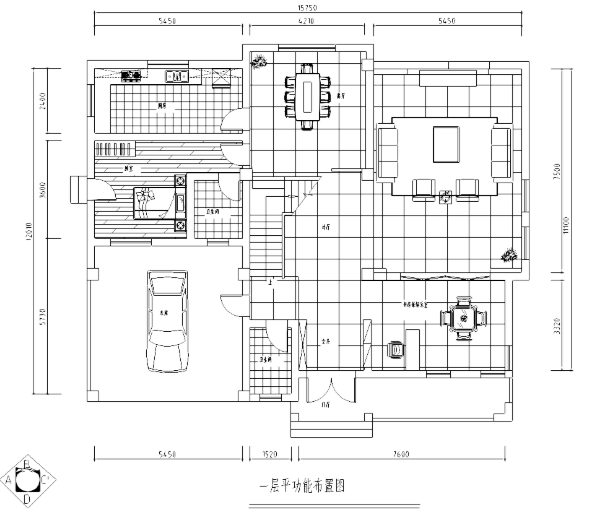 海南某中式三层商业别墅室内设计施工图及效果图