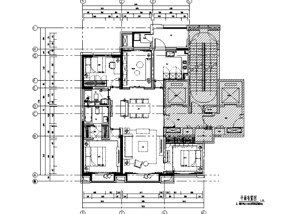 北京万科翡翠长安140户型样板间设计施工图（附效果图