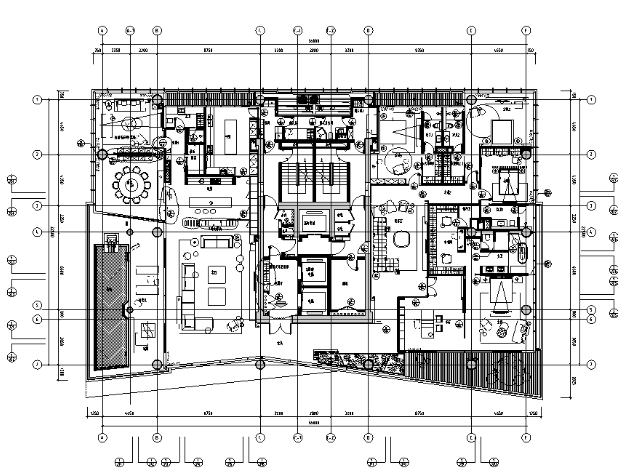 广东现代风风格深圳湾1号样板间设计施工图（附效果图)