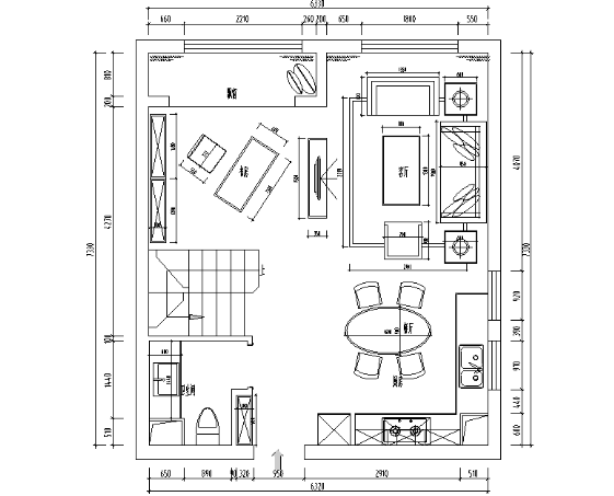 内蒙古LOFT风格样板间设计施工图（附效果图）