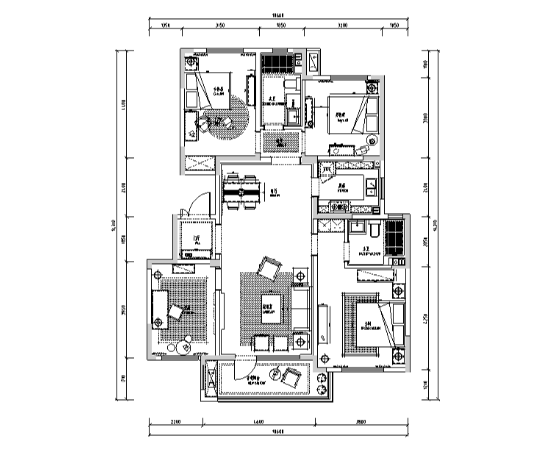 邂逅法式浪漫|青岛法式风样板间设计施工图（附效果图）