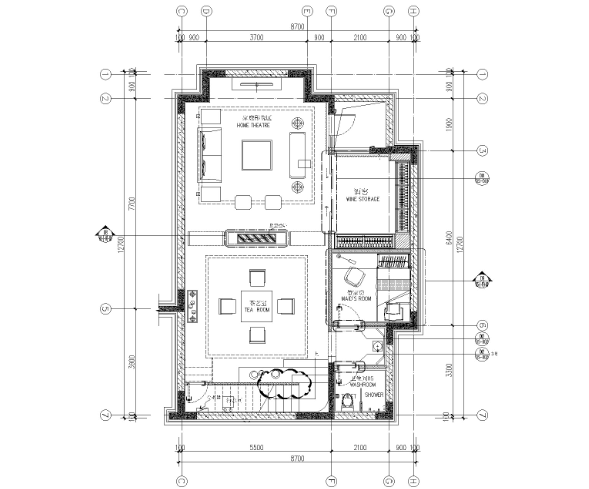 CCD嘉裕地产成都四居室商业别墅样板房室内装修施工图+设计