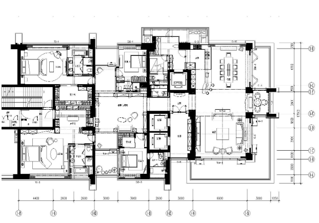 广东深圳前海壹方中心2个户型样板房施工图（附效果