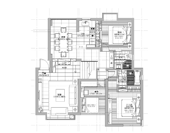 福建厦门郑女士样板间CAD施工图+效果图