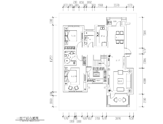 山东临沂谢恒煦住宅装饰CAD施工图+效果图