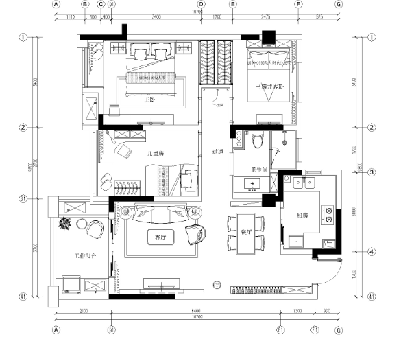 上虞-中大·君悦龙山售楼处样板间施工图