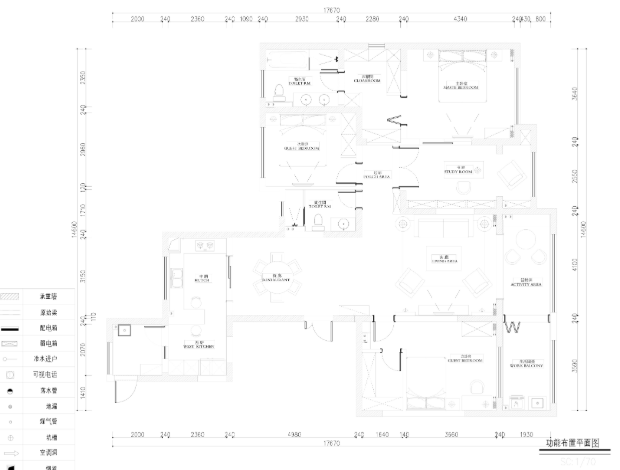 龙湖香醍漫步191m²美式风格样板房装修施工图