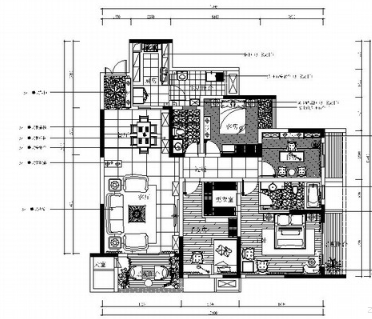 重庆温馨典雅3居室室内设计CAD施工图