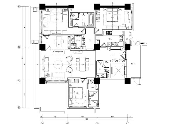 上海-现代风轻奢建筑景观样板间施工图+效果图