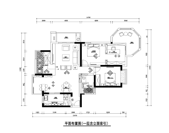 250平新中式风格风格复式住宅装修施工图+效果图