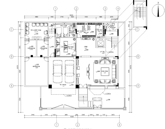 四层私人商业别墅室内装修施工图+效果图