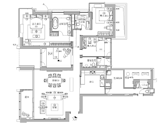 杭州梁志天方案文本钱江新城素材资源样板间施工图​