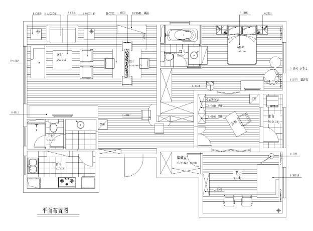 苏州130㎡现代风简约风格三居室公寓施工图