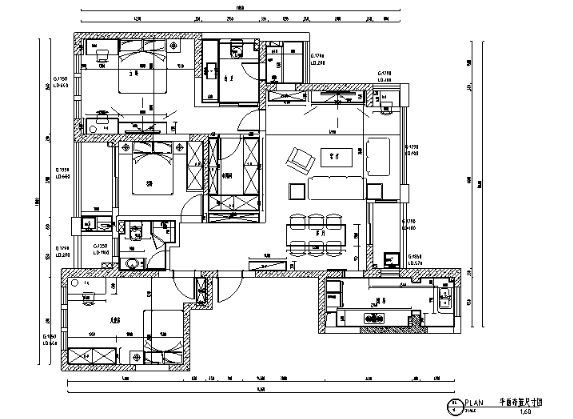 北欧简约自然风样板间设计施工图（附效果图）