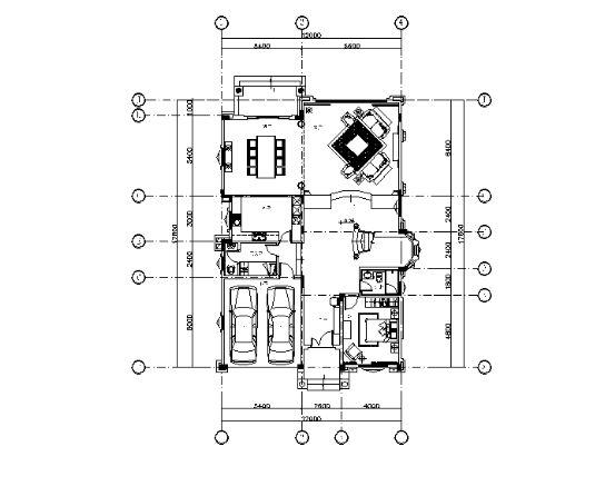 美式风格古典商业别墅设计CAD施工图(有实景图)