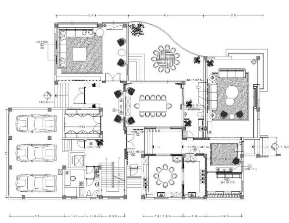 阳光花园现代风风格商业别墅样板房施工图+实景图