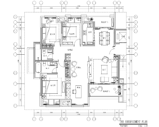 重庆财信·渝中城四套公寓样板房施工图