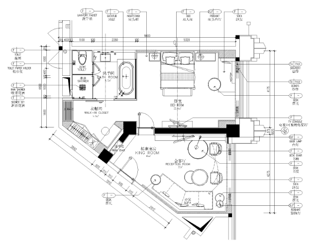 CCD厦门正元希尔顿逸林酒店室内装修施工图+设计方案