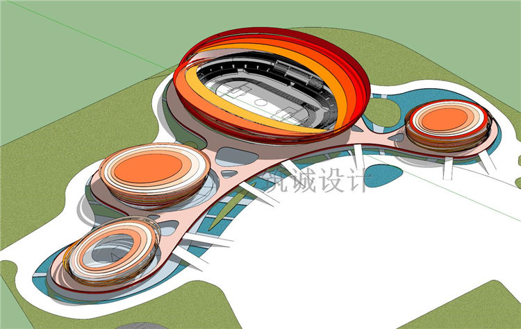 完整su素材体育馆体育场游泳馆草图-大师设计素材-足球场篮球馆组件