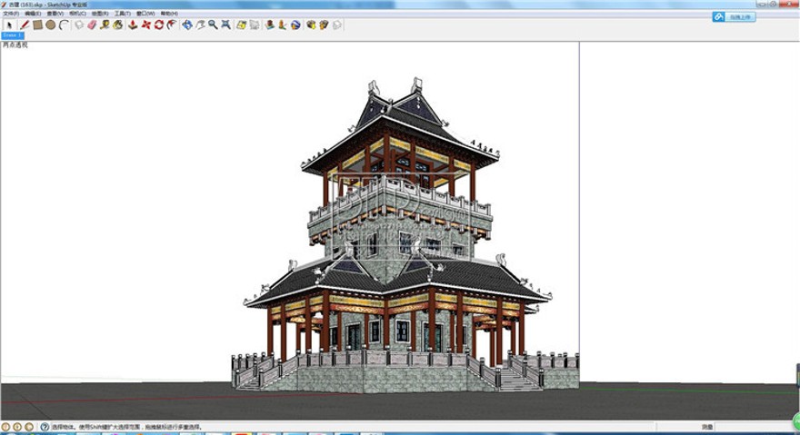 设计资源中式古建筑凉亭民居su草图-大师设计素材-模型sketchup精细skp可