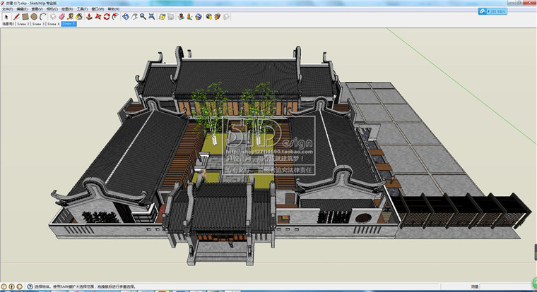 设计资源中式古建筑凉亭民居su草图-大师设计素材-模型sketchup精细skp可