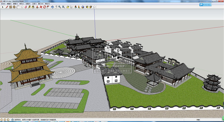 设计资源中式古建筑凉亭民居su草图-大师设计素材-模型sketchup精细skp可