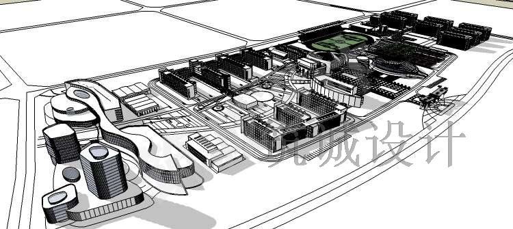 完整中小学-学校规划-su及单体建筑设计中学小学校园模型su