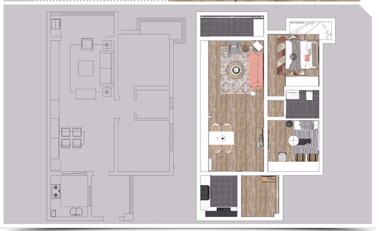 建筑景观SU场景模型室内模型组件素材现代风现代风时尚小户型