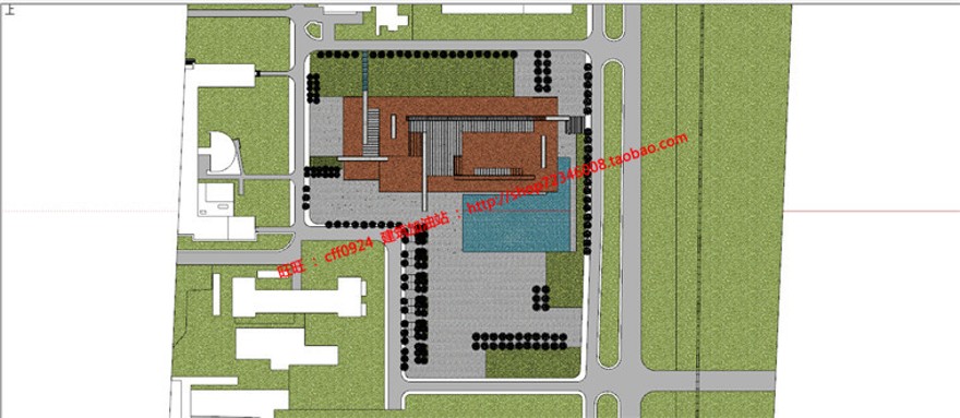 天津大学图书博物文化休闲创意中心cad图纸su模型