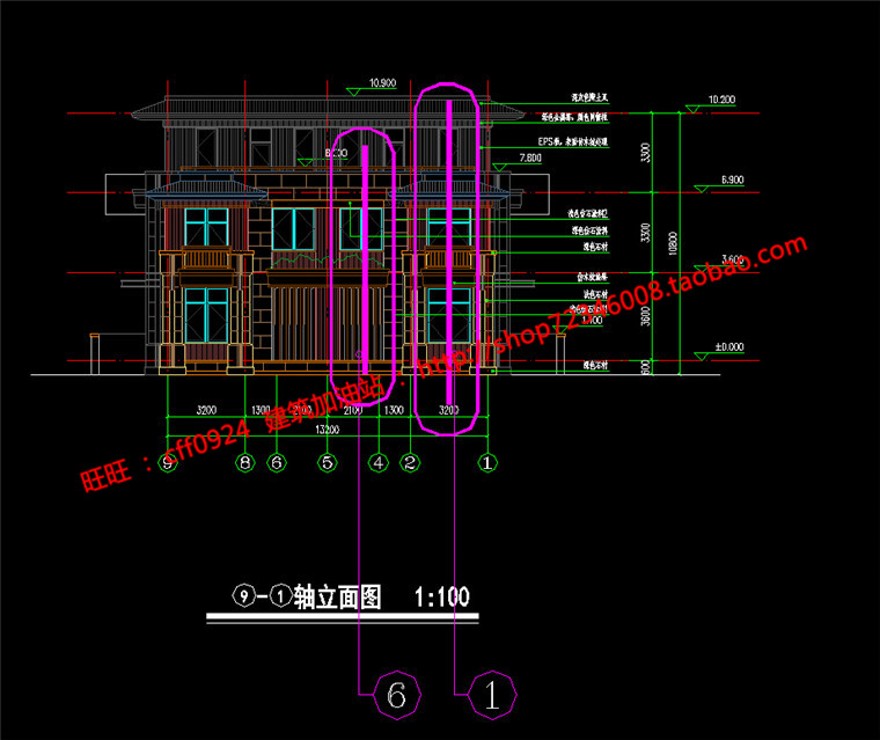 su模型+cad施工图平立剖双拼新古典商业别墅建筑方案设计