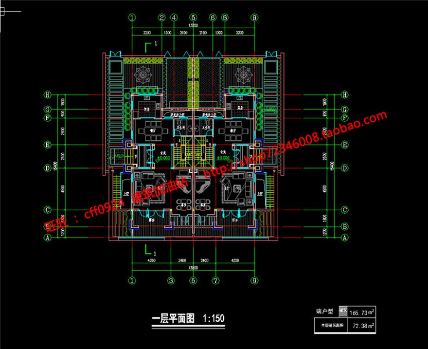 su模型+cad施工图平立剖双拼新古典商业别墅建筑方案设计