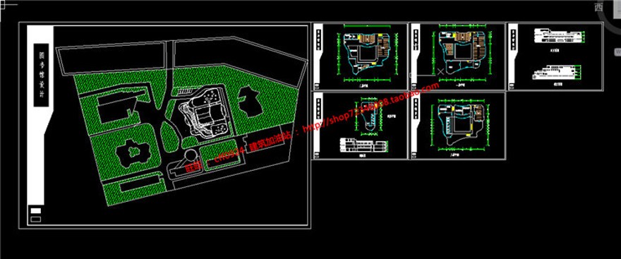 高校图书馆建筑方案设计cad图纸效果图文本