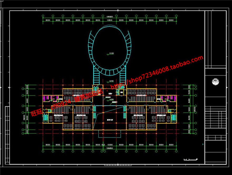 高校图书文物中心建成景观建筑规划项目cad平面剖面图纸效果图