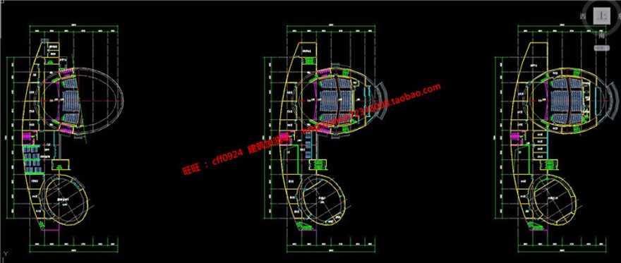 景观建筑规划项目图书预览中心展览cad图纸平面效果图参考图