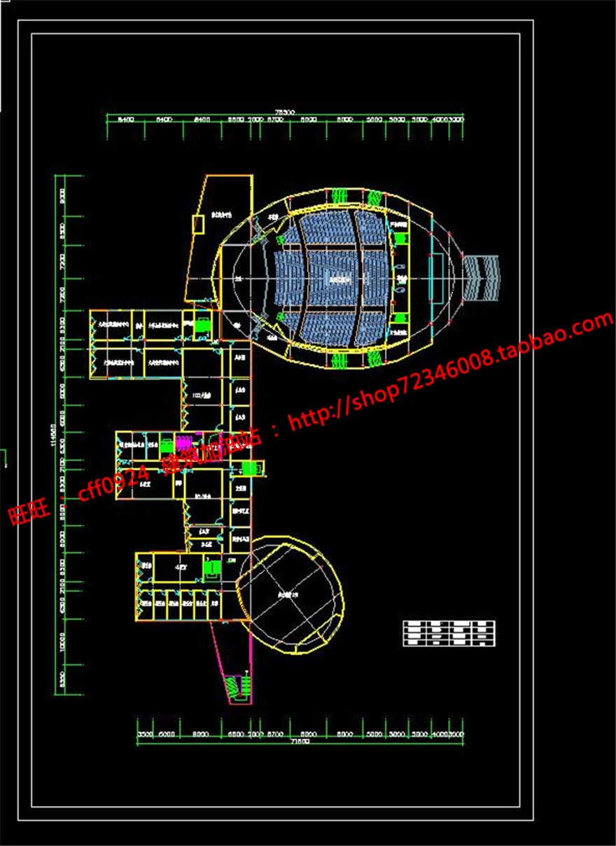 景观建筑规划项目图书预览中心展览cad图纸平面效果图参考图