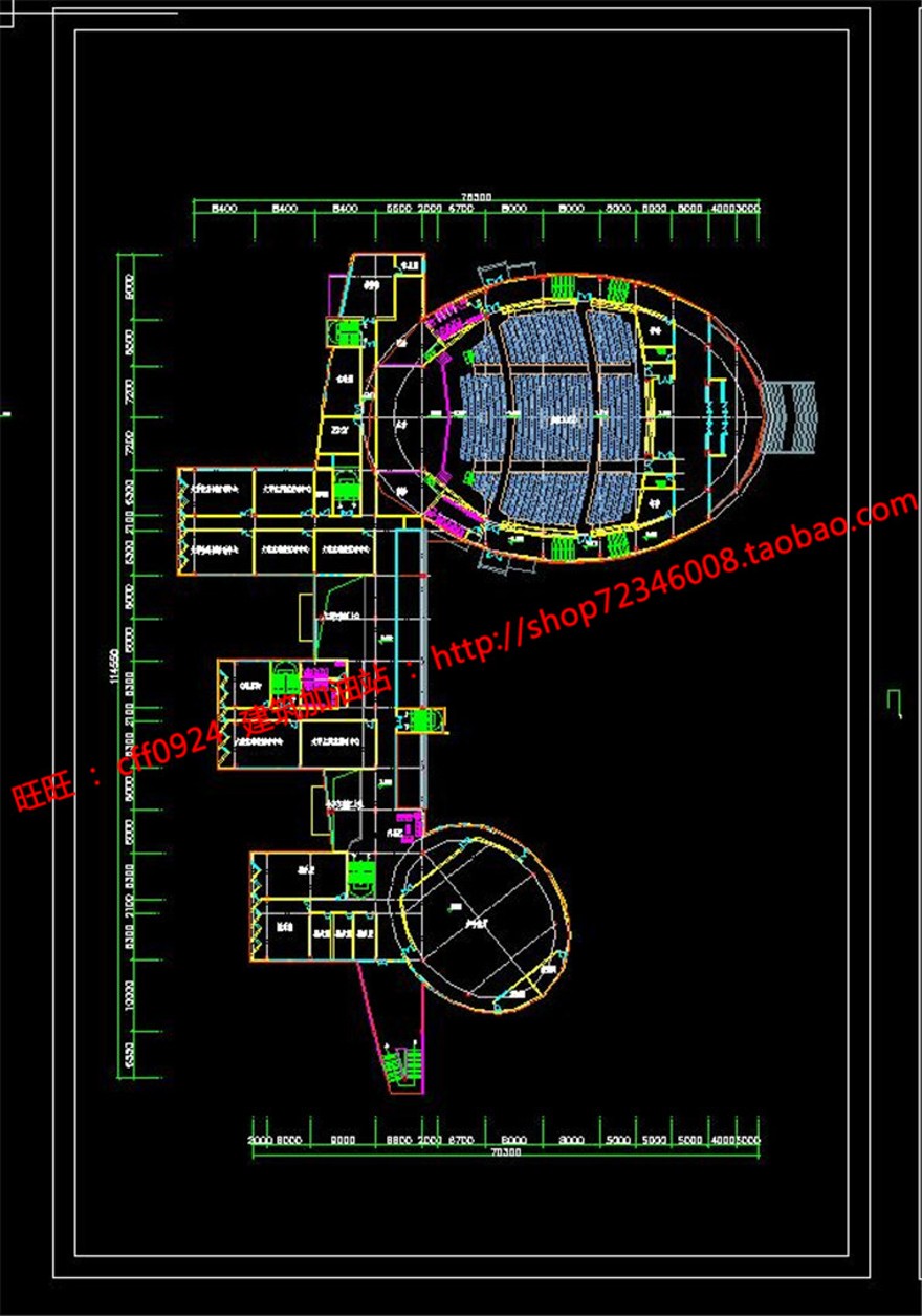 景观建筑规划项目图书预览中心展览cad图纸平面效果图参考图