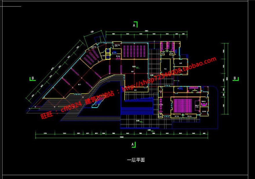 现代风图书馆建筑方案设计多层教育建筑cad图纸效果图s建筑资源