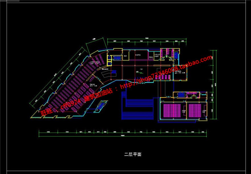 现代风图书馆建筑方案设计多层教育建筑cad图纸效果图s建筑资源