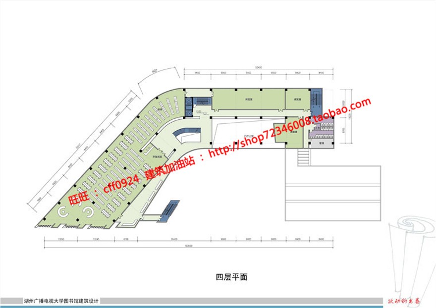 现代风图书馆建筑方案设计多层教育建筑cad图纸效果图s建筑资源