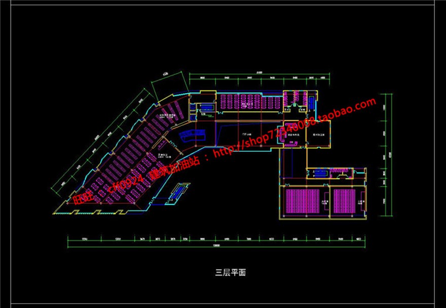 现代风图书馆建筑方案设计多层教育建筑cad图纸效果图s建筑资源