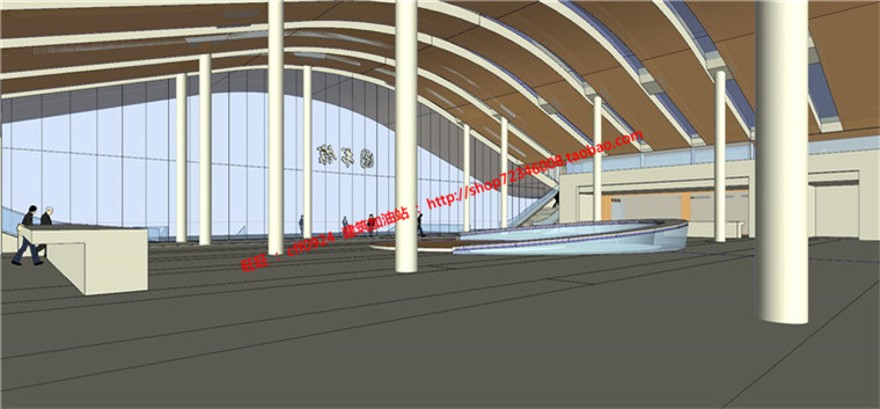 图书馆建筑方案设计现代风风格su模型cad图纸效果图全套