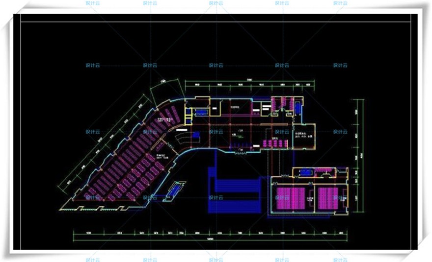 完整套大学图书馆建筑cad及文本/su精选模型加效果图