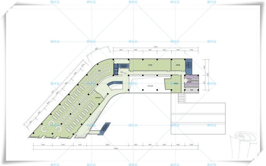 完整套大学图书馆建筑cad及文本/su精选模型加效果图