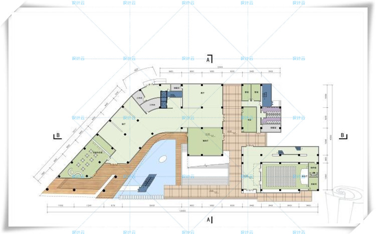 完整套大学图书馆建筑cad及文本/su精选模型加效果图