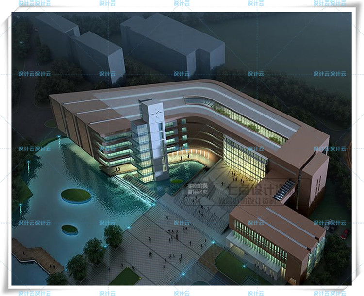 完整八套图书馆建筑方案设计cad+文本+su+效果图