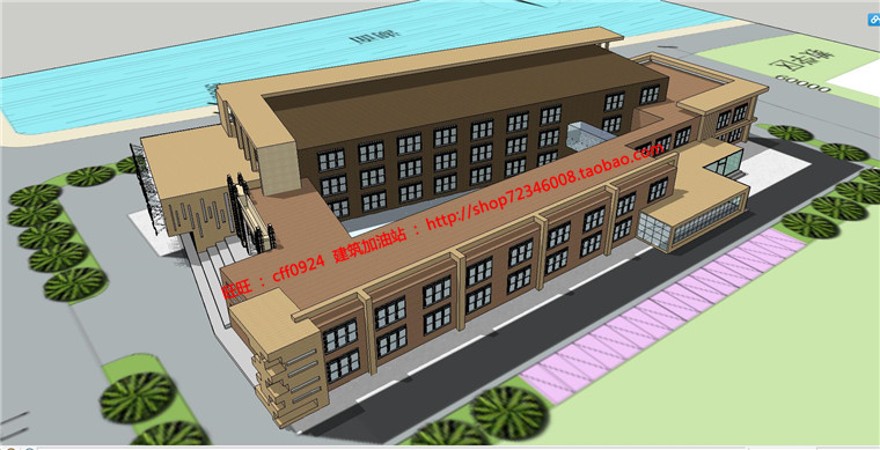 建筑系馆学生毕业课程设计cad图纸su模型效果图文本