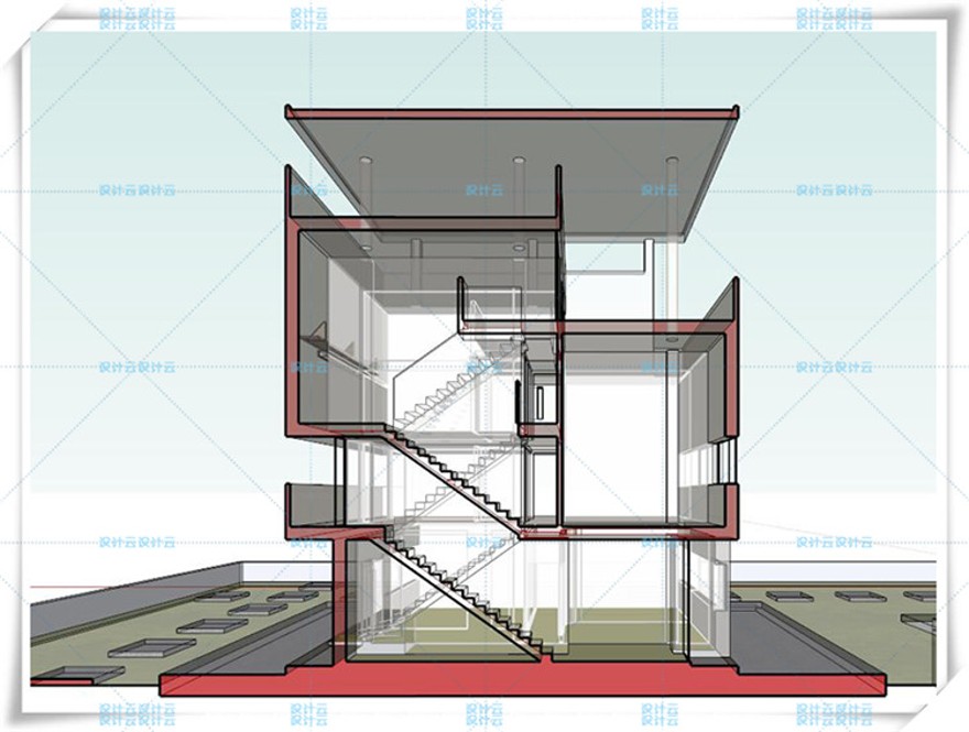 完整迦太基su模型有CAD分析villaBaizeau柯布西耶leCorbusier