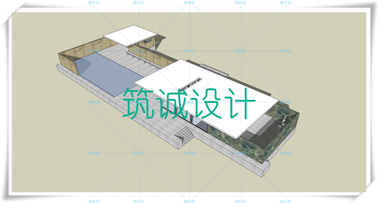 完整巴塞罗那德国馆SU+CAD+PPT密斯凡德罗大师资料